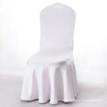 White polyester stretch spandex ruffled skirt parti banquet wedding chair cover wedding decoration
